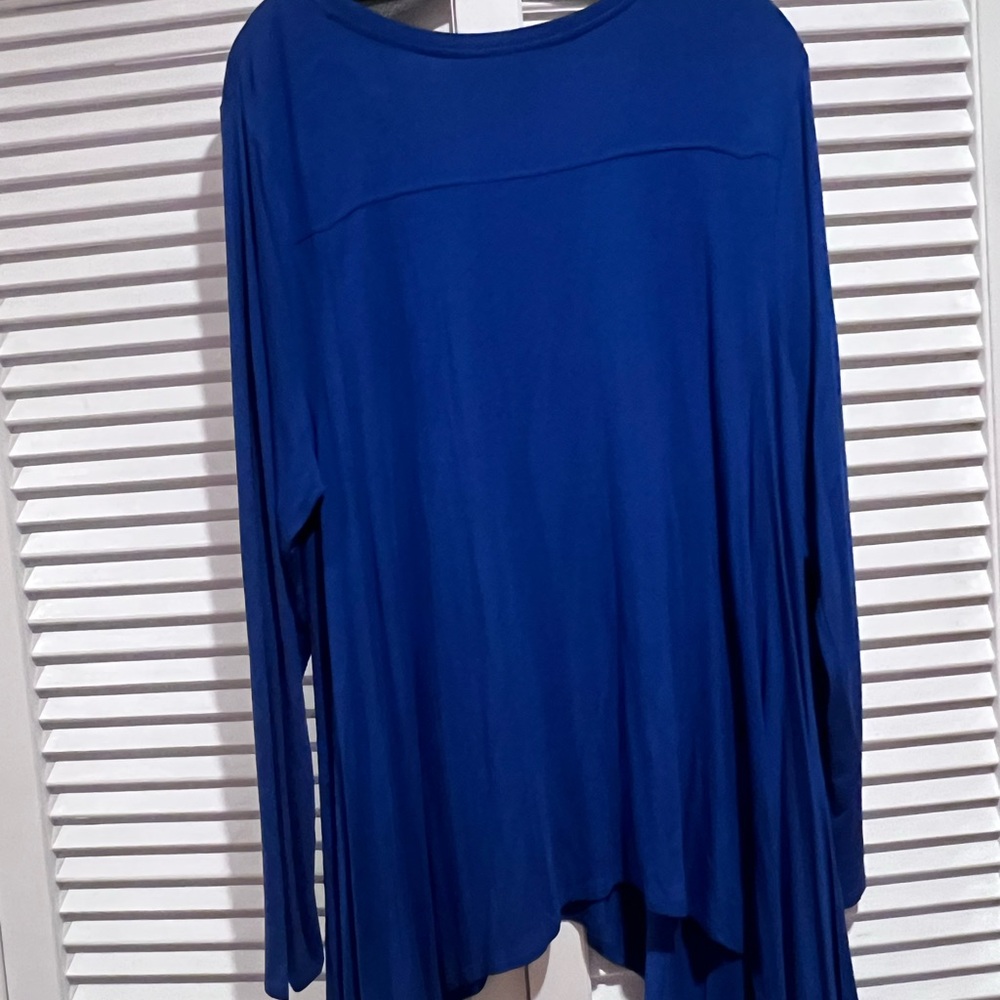 Chelsea & Theodore Royal Blue Tunic Top new